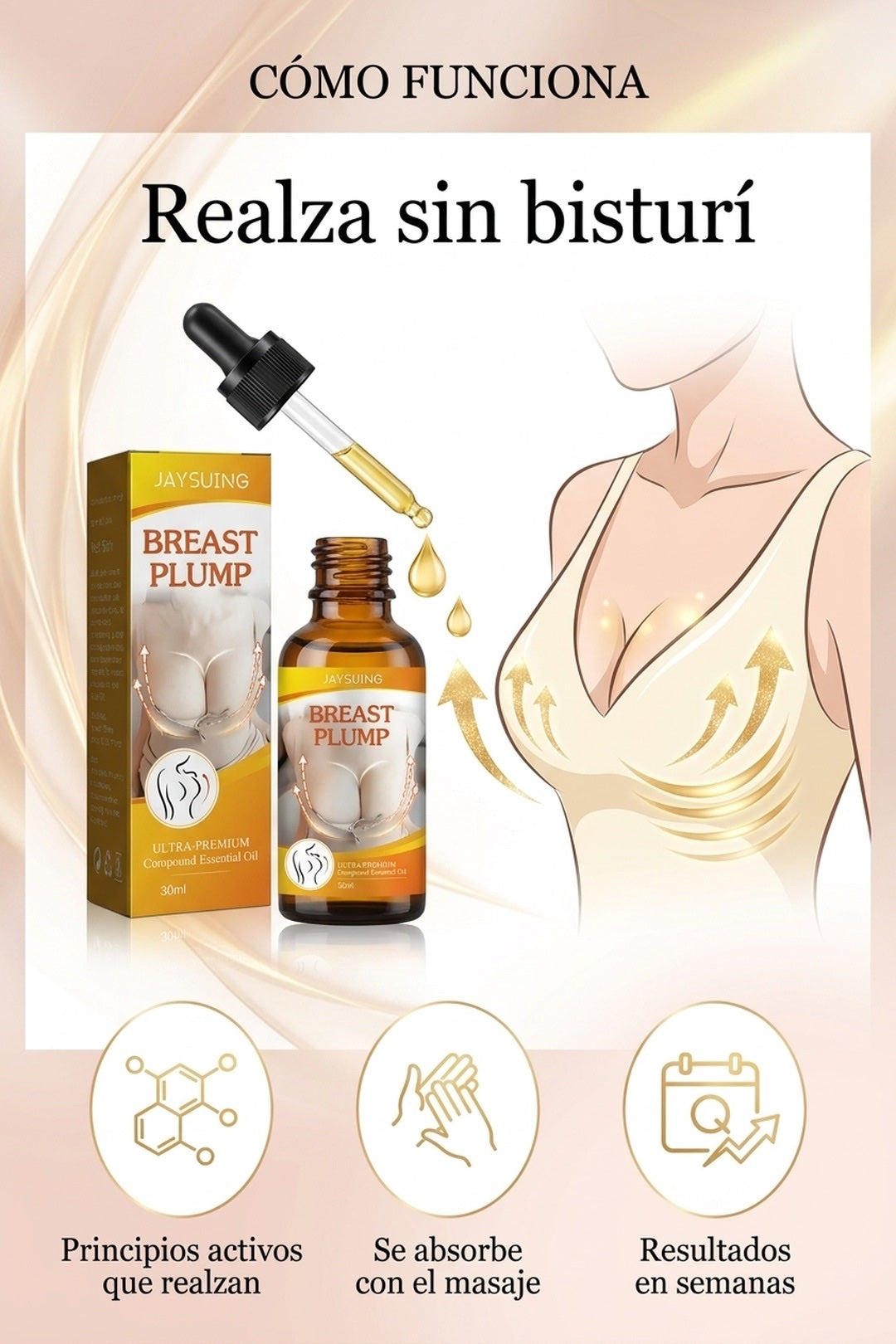 Como funciona: gotas de aceite y masaje que realzan el busto