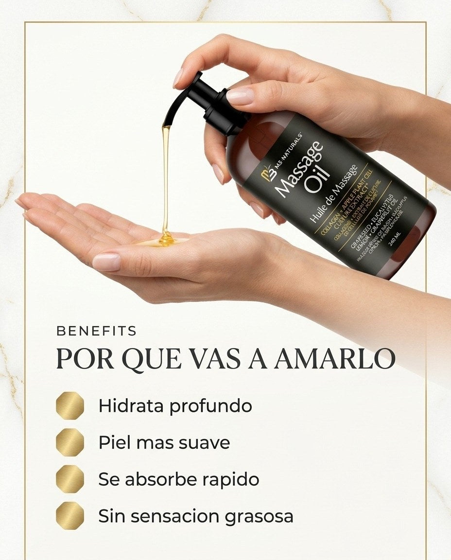 Beneficios: hidrata, suaviza, se absorbe rápido, sin sensación grasosa