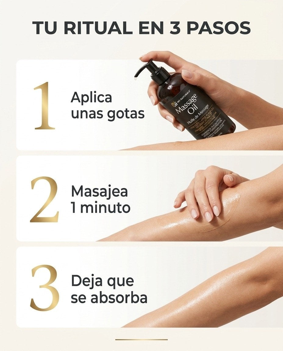Tu ritual en 3 pasos: aplicá, masajeá, dejá que se absorba