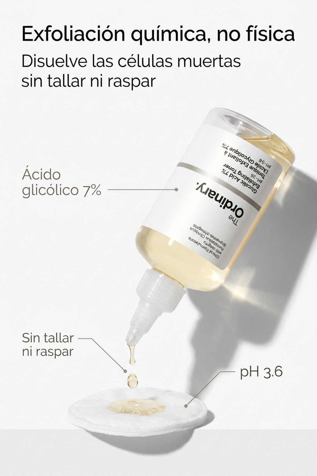 Exfoliación química, no física: sin tallar ni raspar
