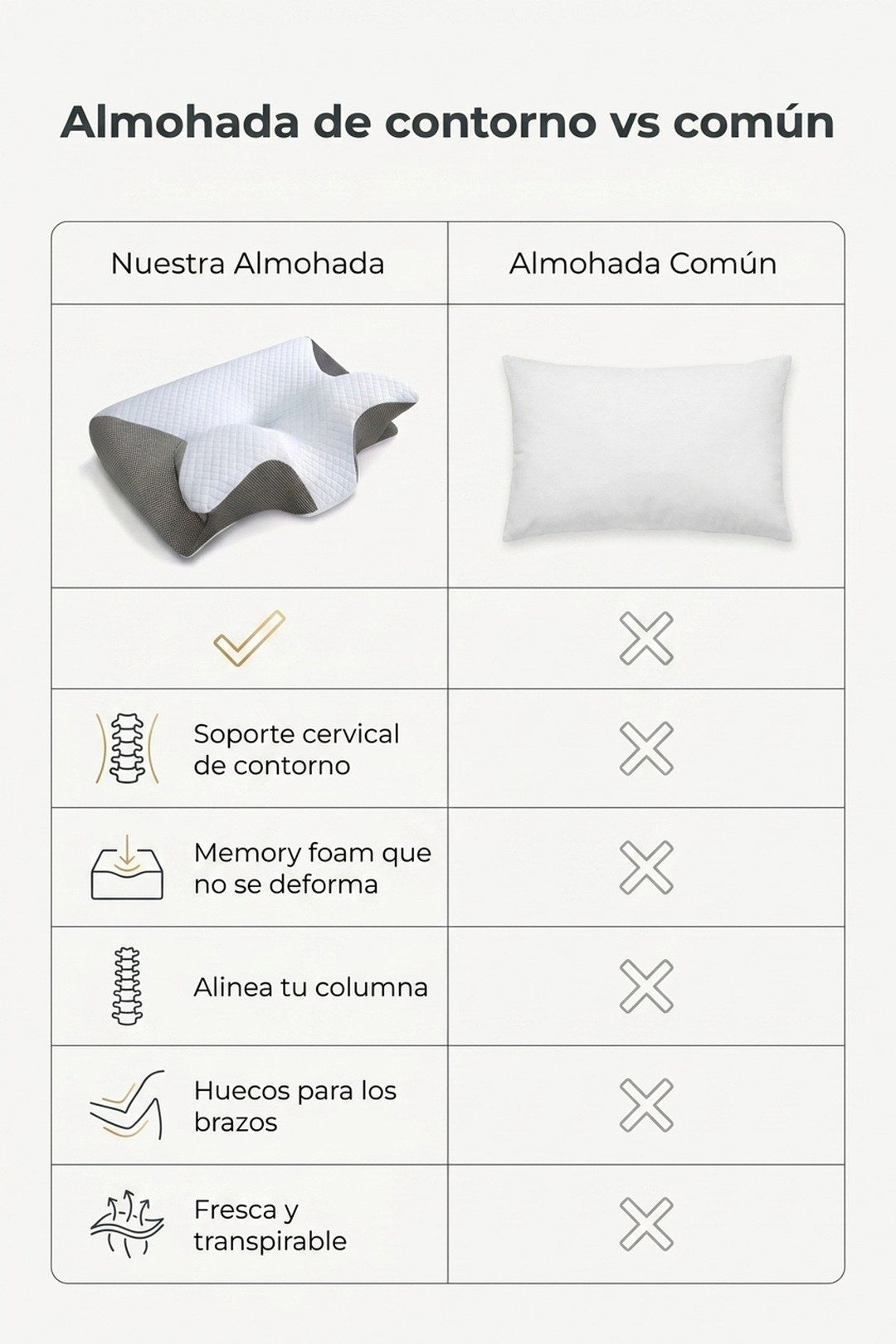 Almohada Mariposa vs almohada común