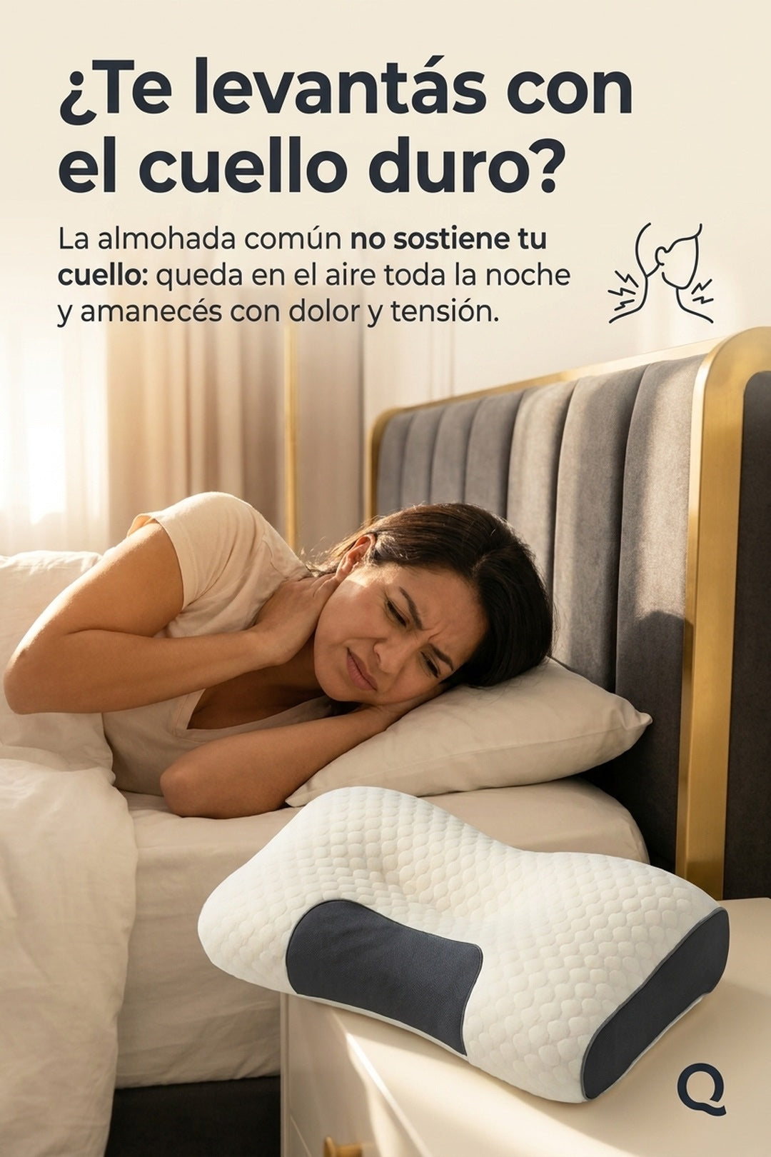 ¿Te levantás con el cuello duro? La almohada común no sostiene el cuello
