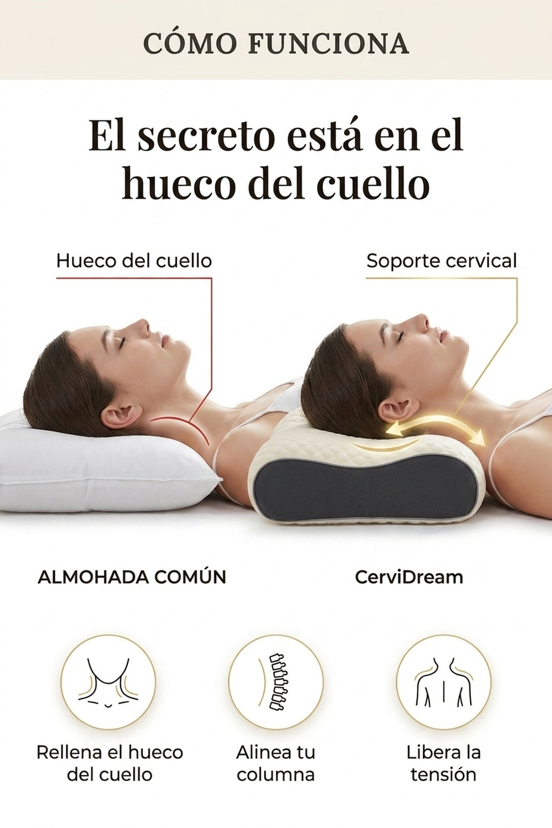 El secreto está en el hueco del cuello: rellena y alinea la cervical
