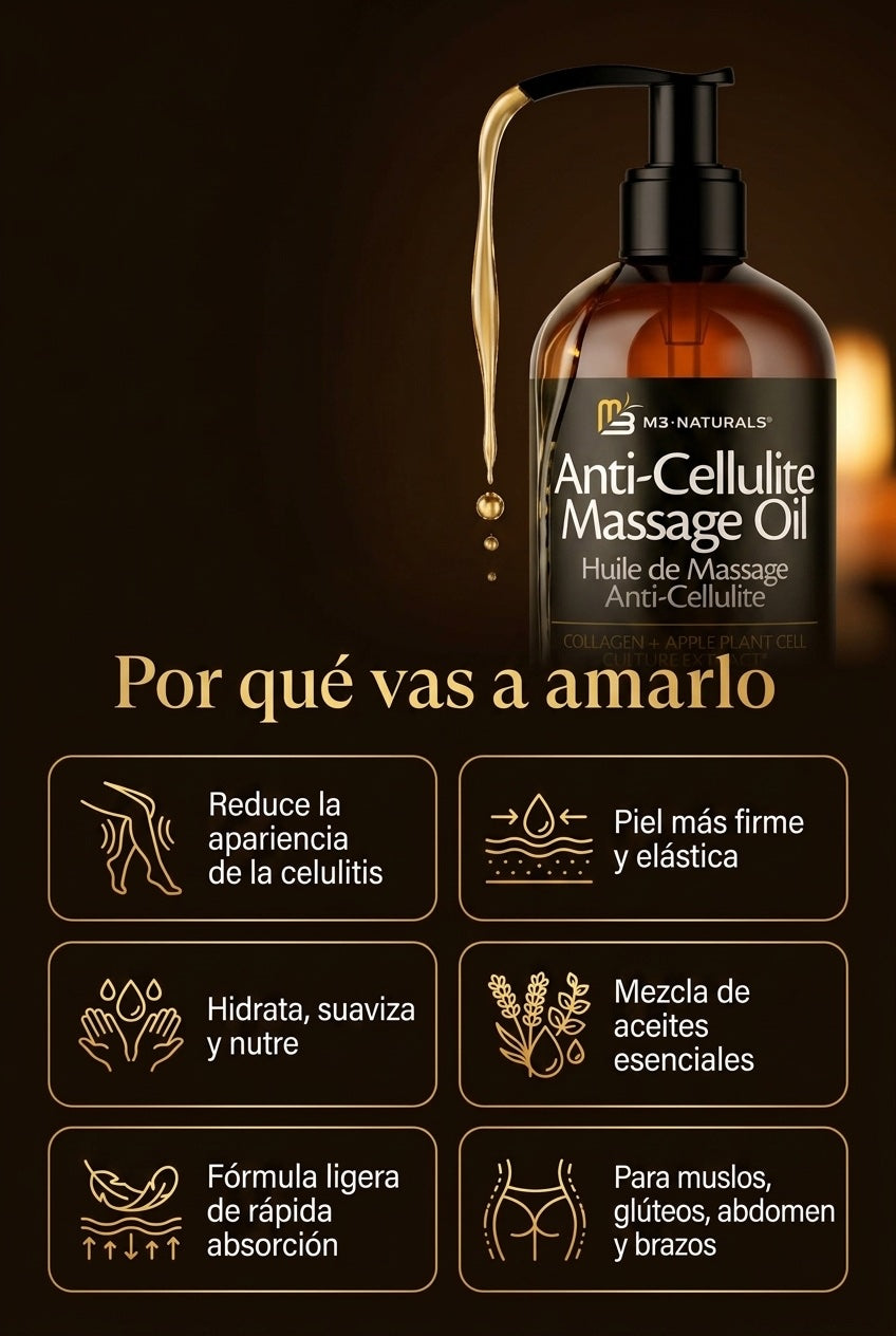 Beneficios del aceite anti-celulitis: piel más firme y tersa