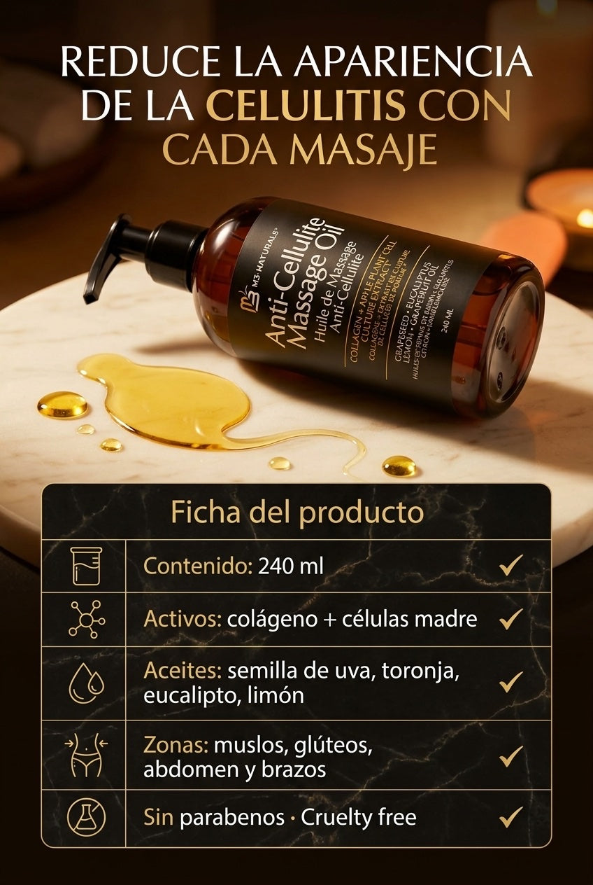 Ficha técnica del aceite anti-celulitis M3