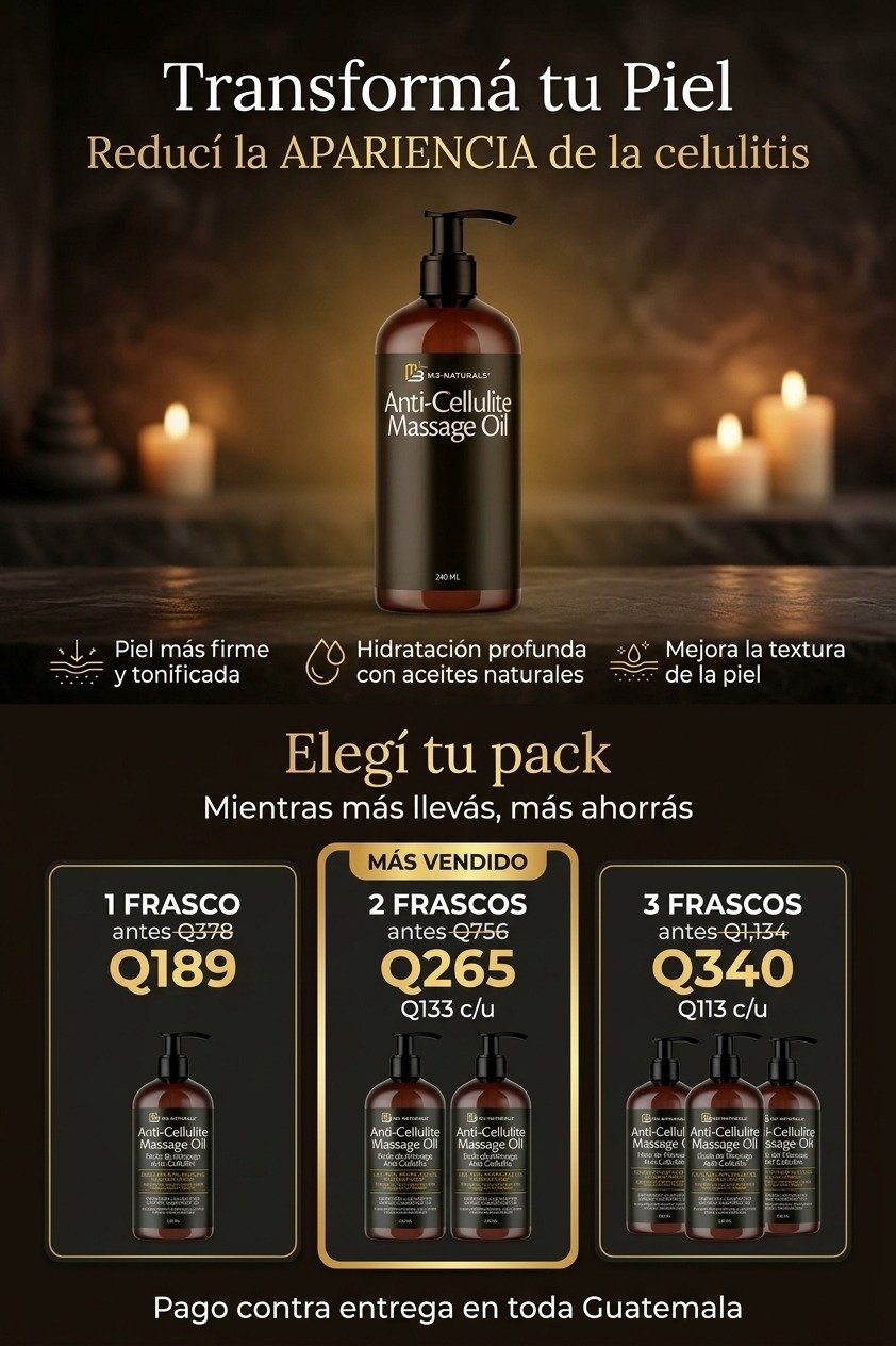 Oferta aceite anti-celulitis · 1, 2 o 3 frascos con descuento, pago contra entrega