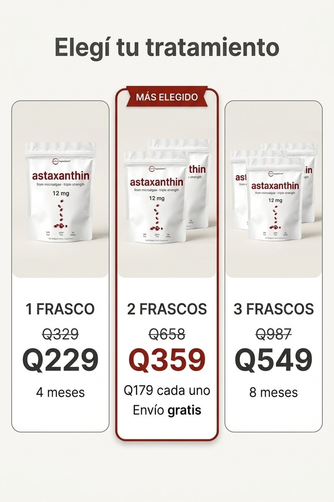Oferta Astaxanthin · 1, 2 o 3 frascos con descuento, pago contra entrega