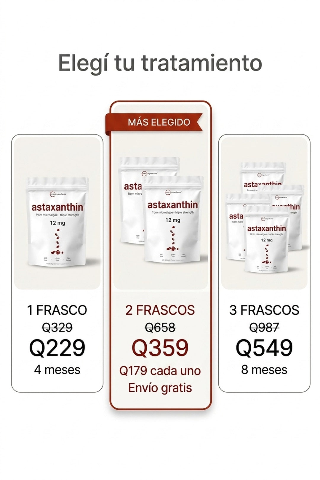Oferta Astaxanthin · 1, 2 o 3 frascos con descuento, pago contra entrega