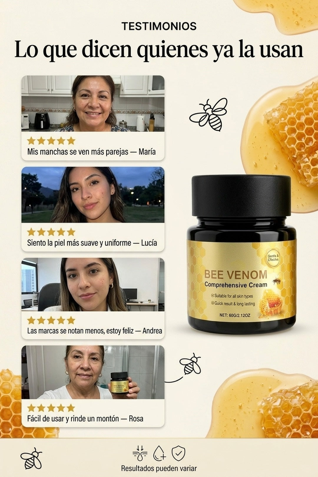 Testimonios reales de quienes ya usan Bee Venom