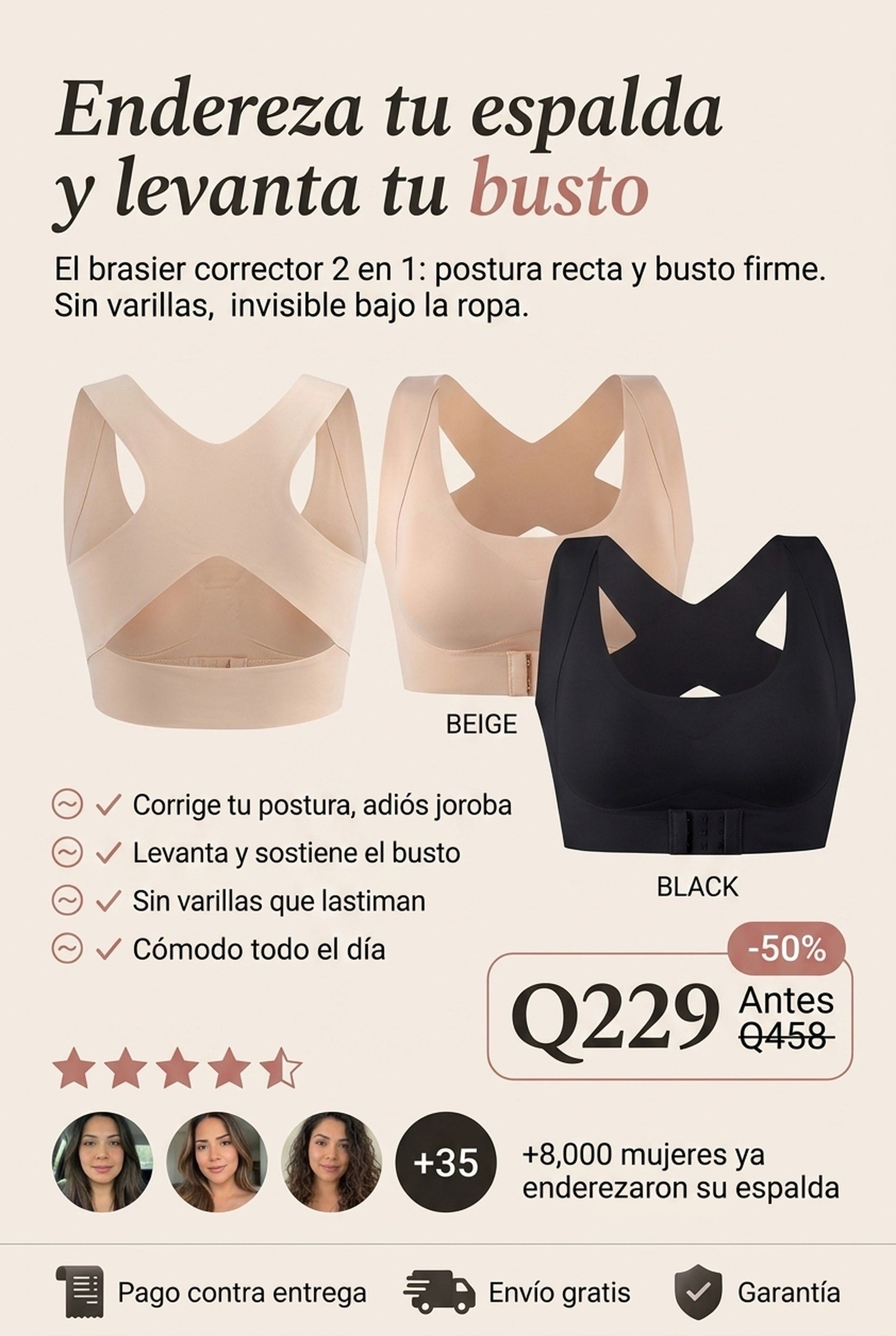 Brasier Corrector · postura recta y busto firme