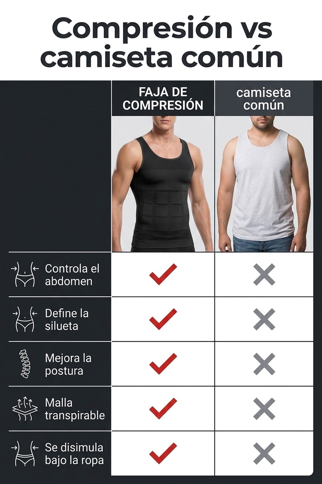 Camiseta de compresión vs camiseta común