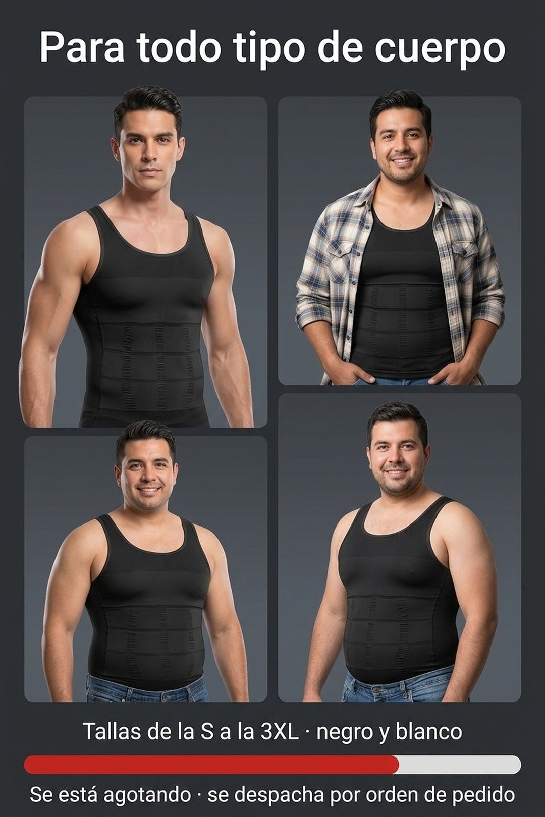 Tallas de la S a la 3XL · en negro y blanco