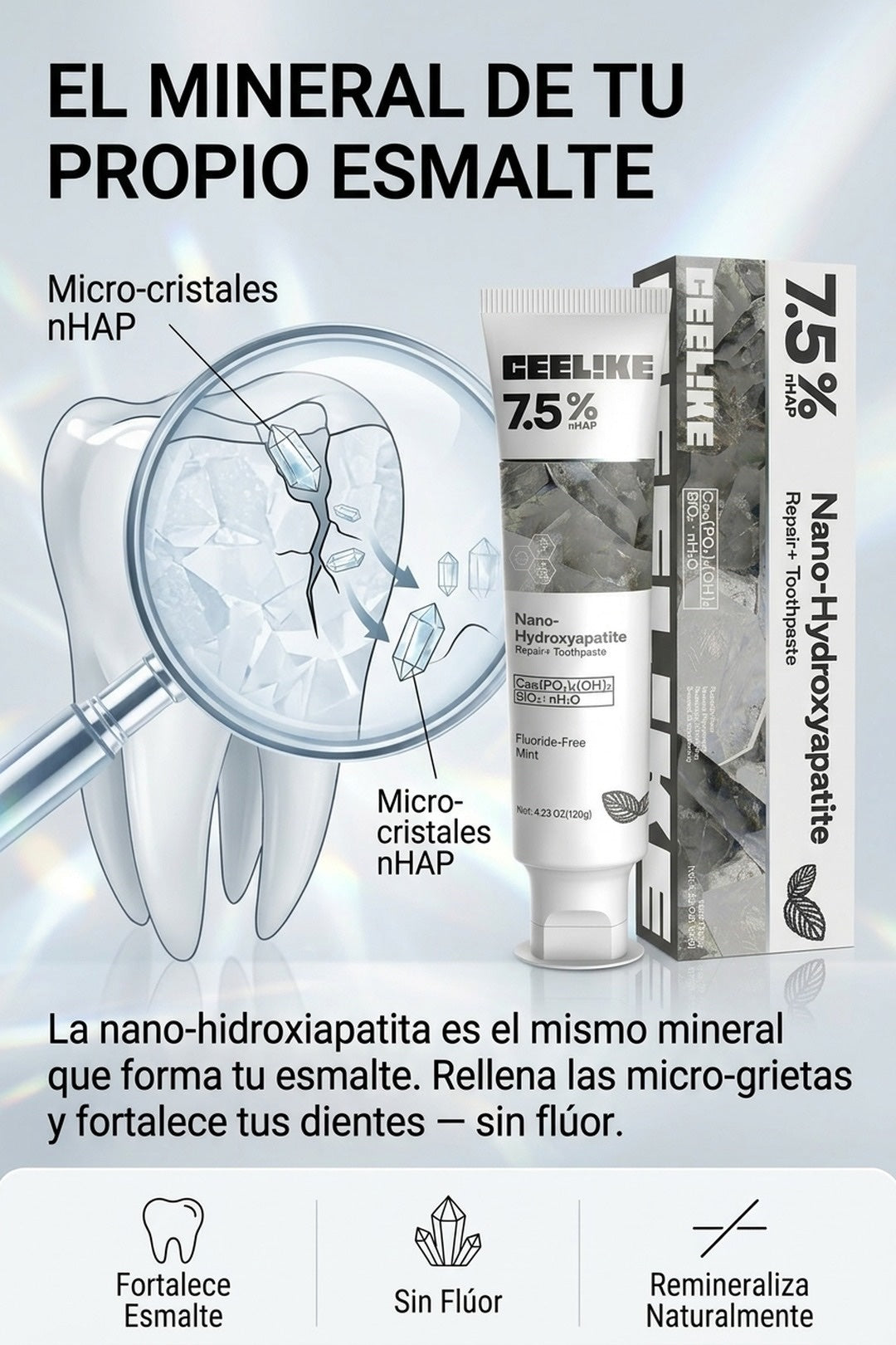 Qué es la nano-hidroxiapatita: el mineral de tu propio esmalte