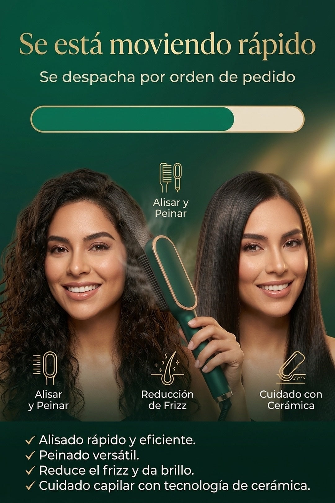 El cepillo 2 en 1 se esta moviendo rapido, se despacha por orden de pedido