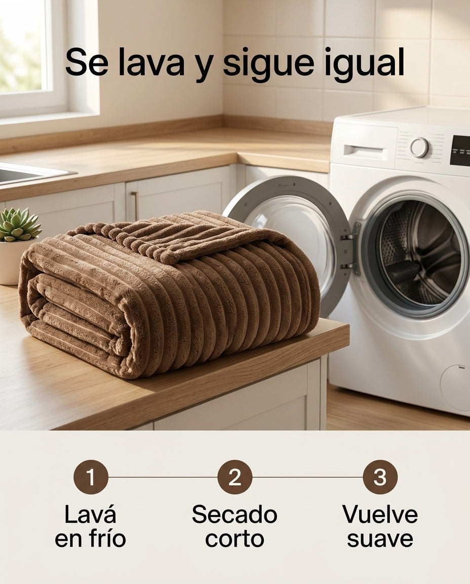 Ficha técnica de Cobija acanalada de felpa