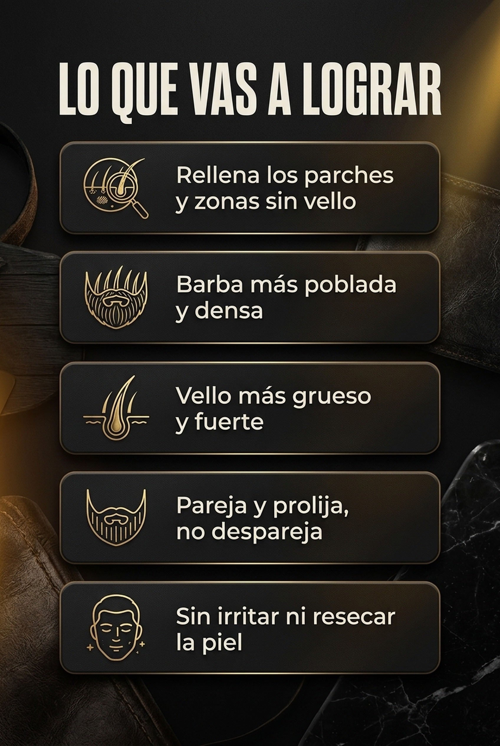 Beneficios del Combo Barba: barba más poblada y pareja