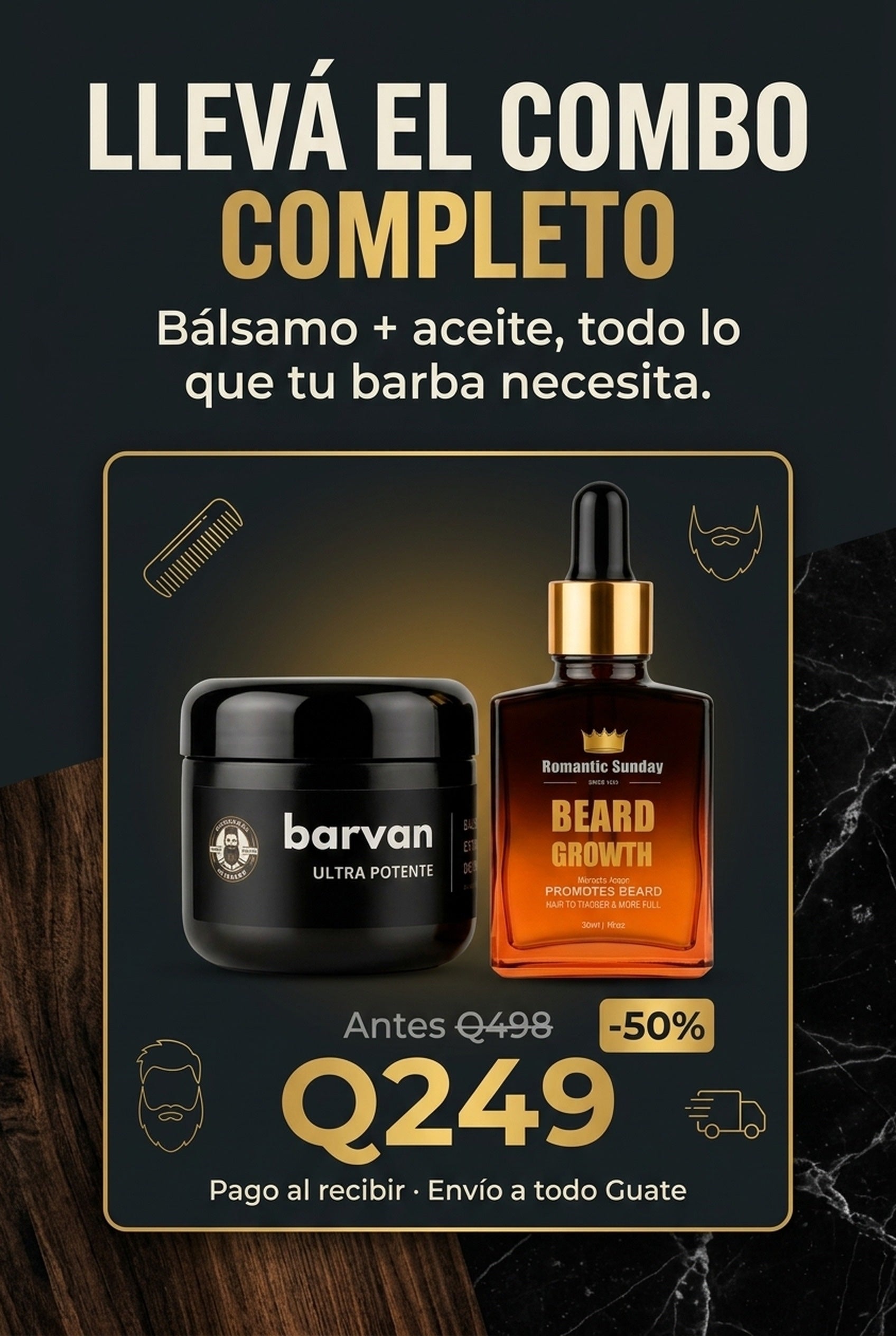 Oferta Combo Barba -50% · pago contra entrega