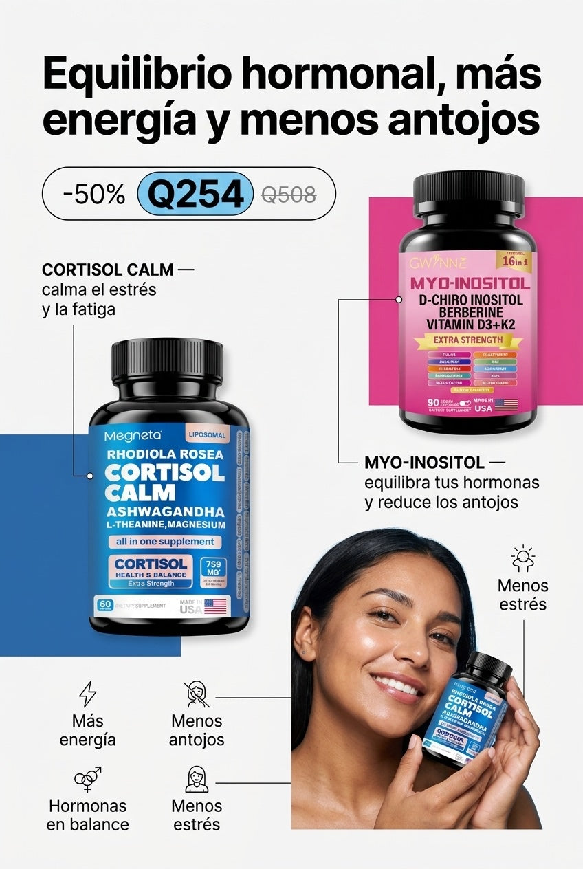 Combo Cortisol Calm + Myo-Inositol · equilibrio hormonal