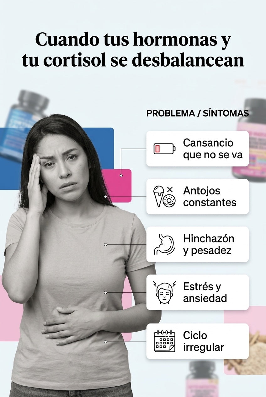Síntomas de hormonas y cortisol desbalanceados