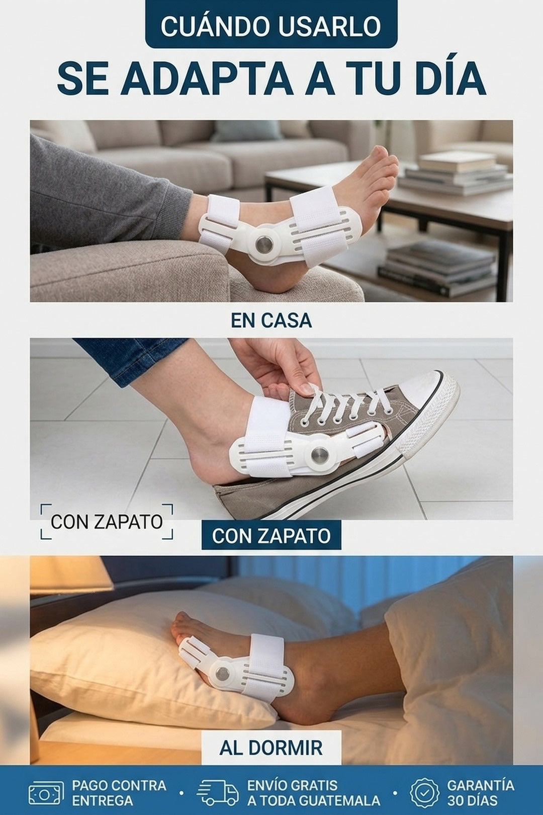 Cuándo usarlo: en casa, dentro del zapato o al dormir