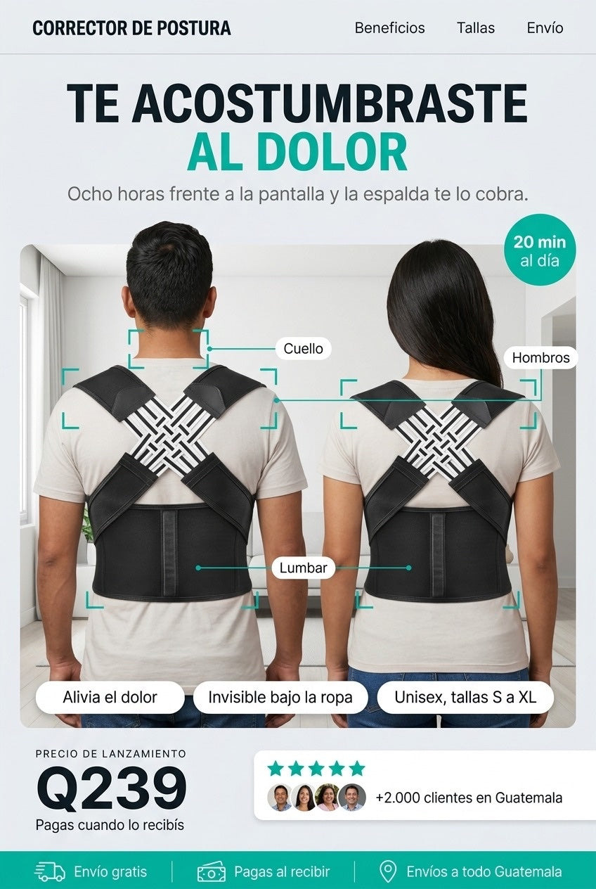 Corrector de Postura · te acostumbraste al dolor