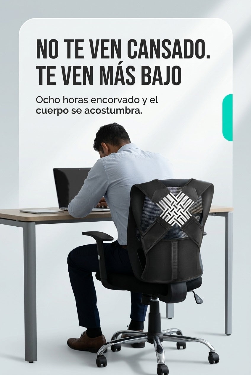 Ocho horas encorvado frente a la pantalla