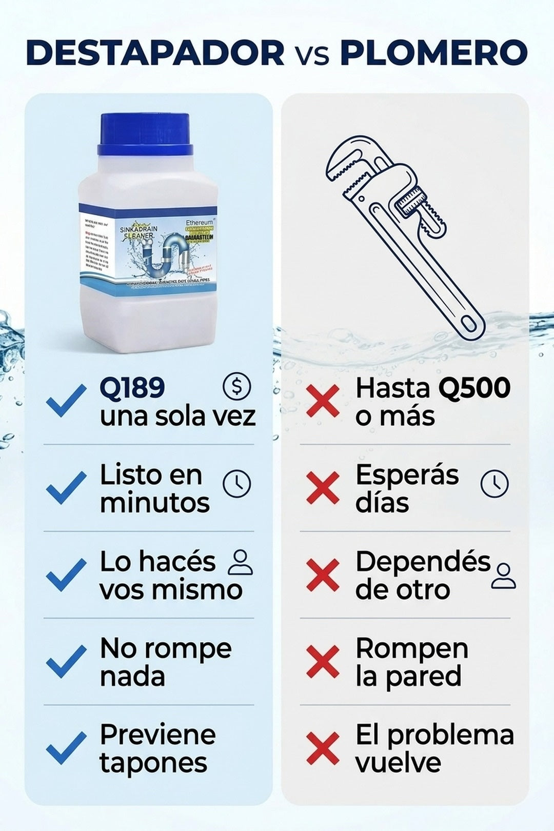 Destapador vs plomero: más barato, en minutos y lo hacés vos