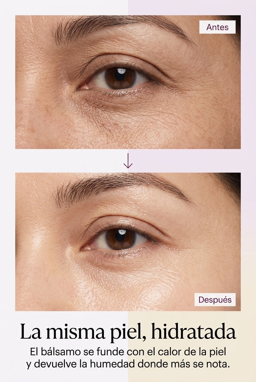 La misma piel del contorno de ojos, hidratada
