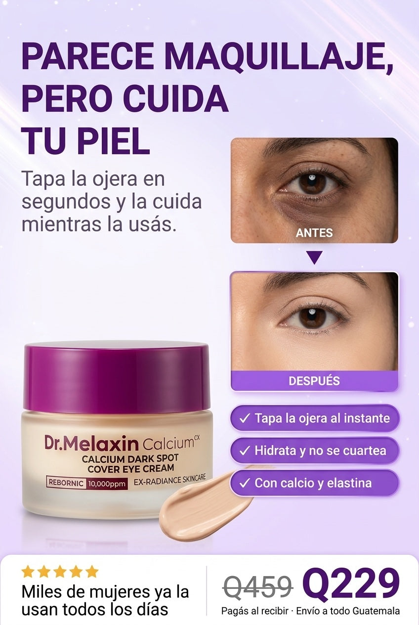 Dr. Melaxin Calcium · crema de ojos con color que tapa la ojera