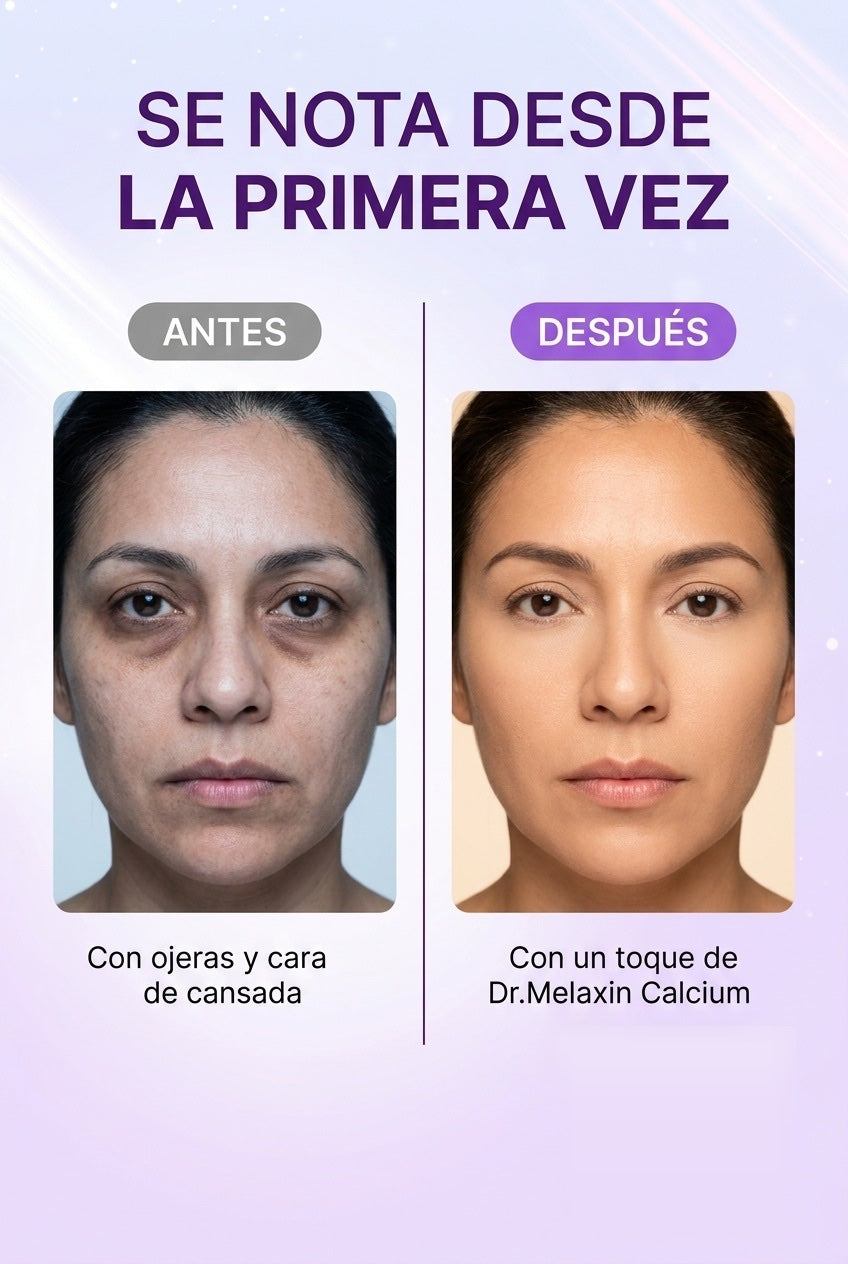 Antes y después: la ojera cubierta con un toque