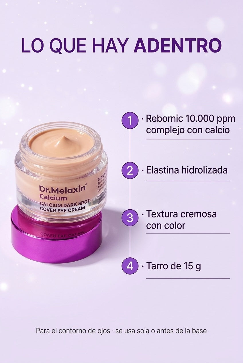 Lo que hay adentro: Rebornic 10.000 ppm con calcio y elastina hidrolizada · tarro de 15 g