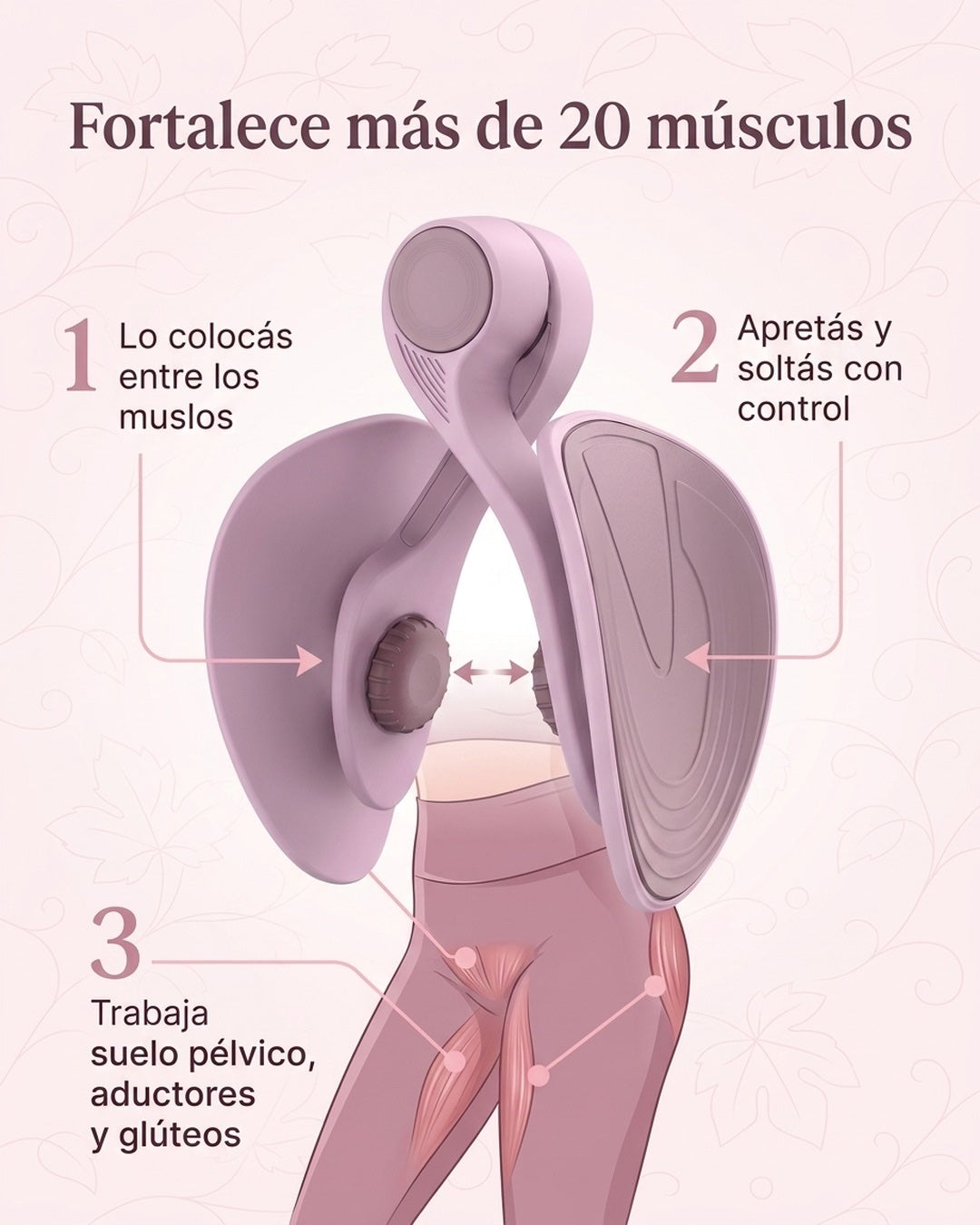 Cómo funciona: fortalece el suelo pélvico, los aductores y los glúteos