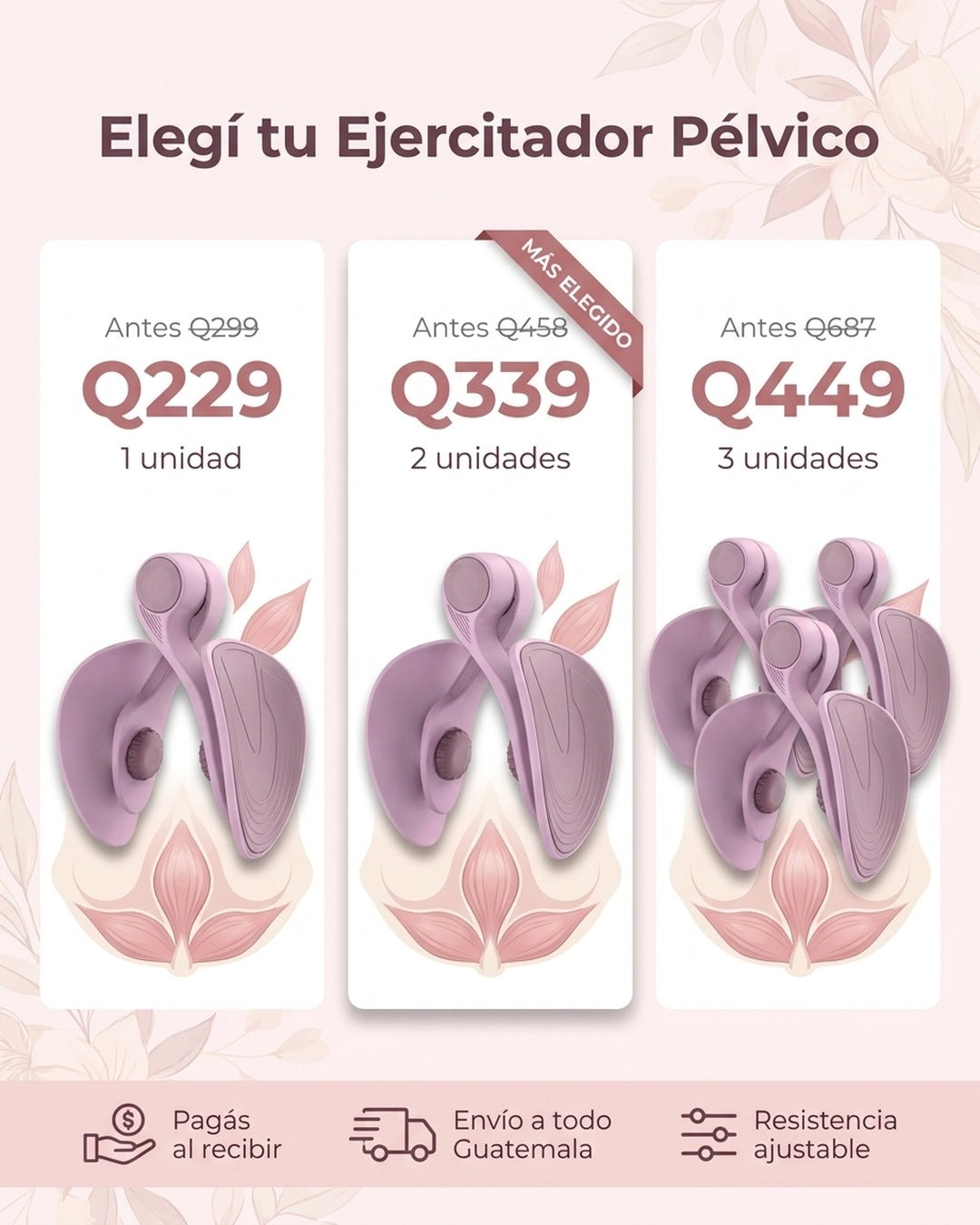 Oferta ejercitador pélvico · 1, 2 o 3 unidades, pago contra entrega