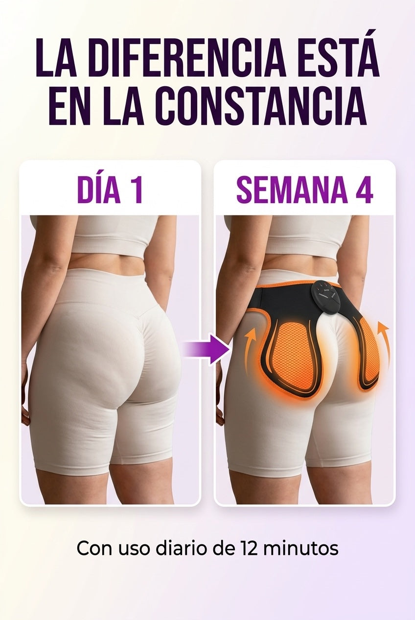 Antes y después: glúteos más firmes con 12 minutos al día durante 4 semanas