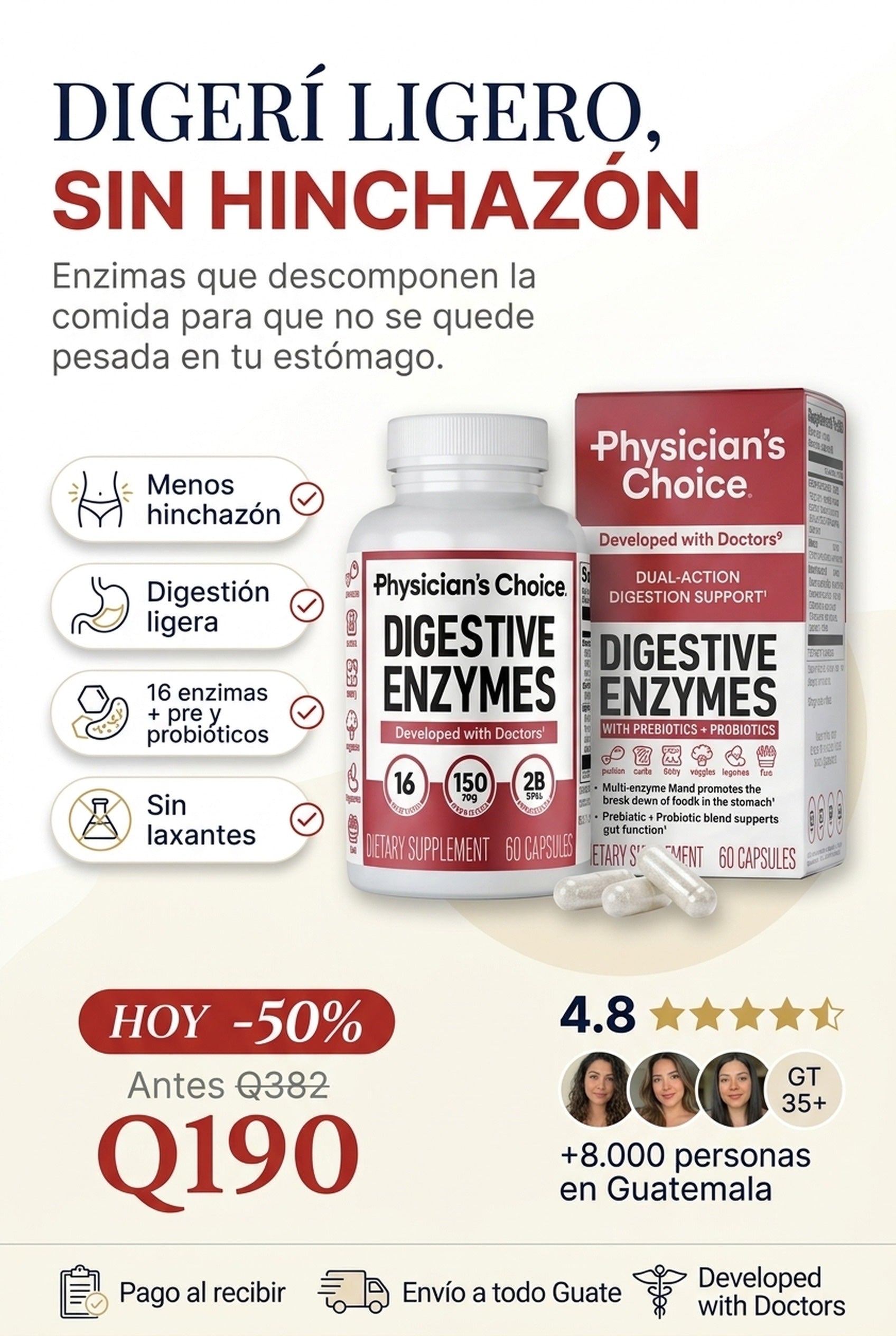 Enzimas Digestivas · digerí ligero, sin hinchazón