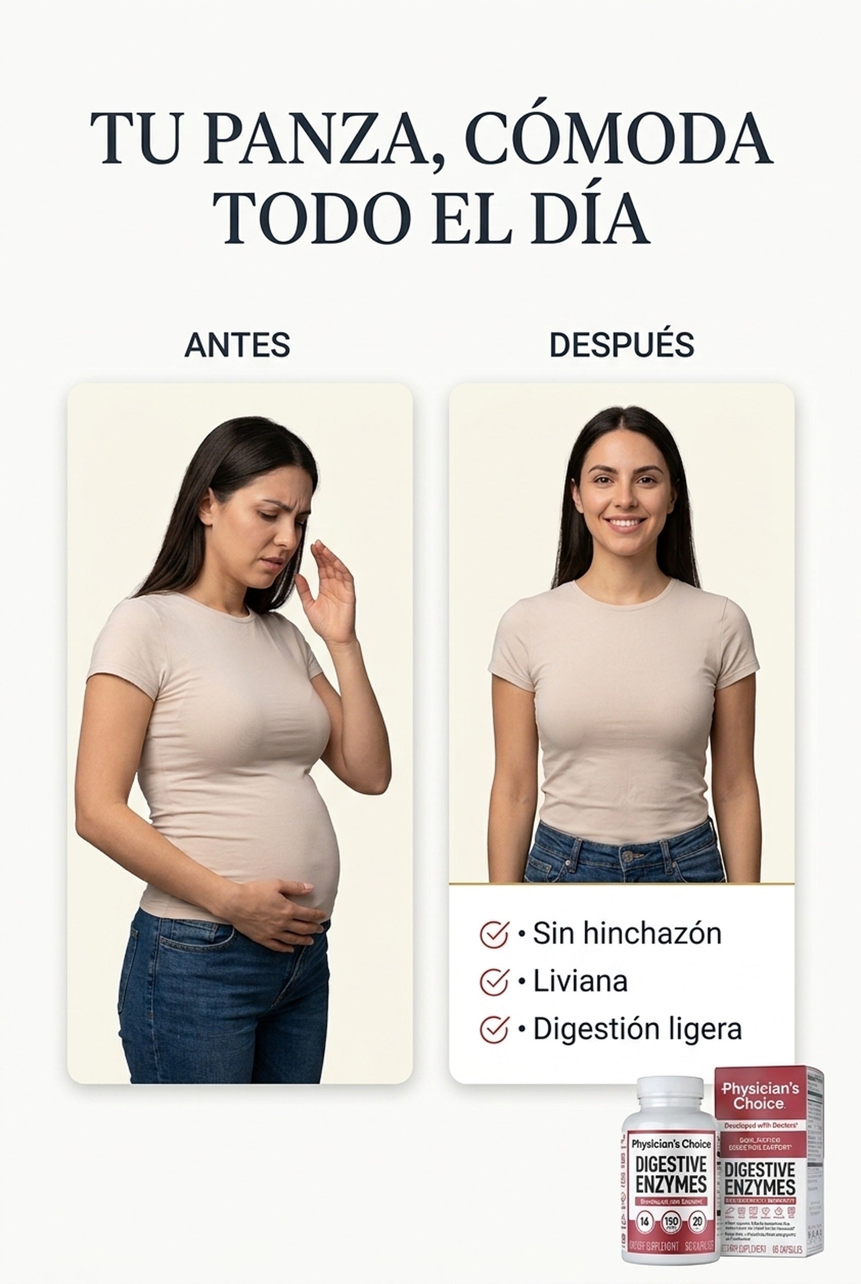 Antes y después: tu panza cómoda todo el día