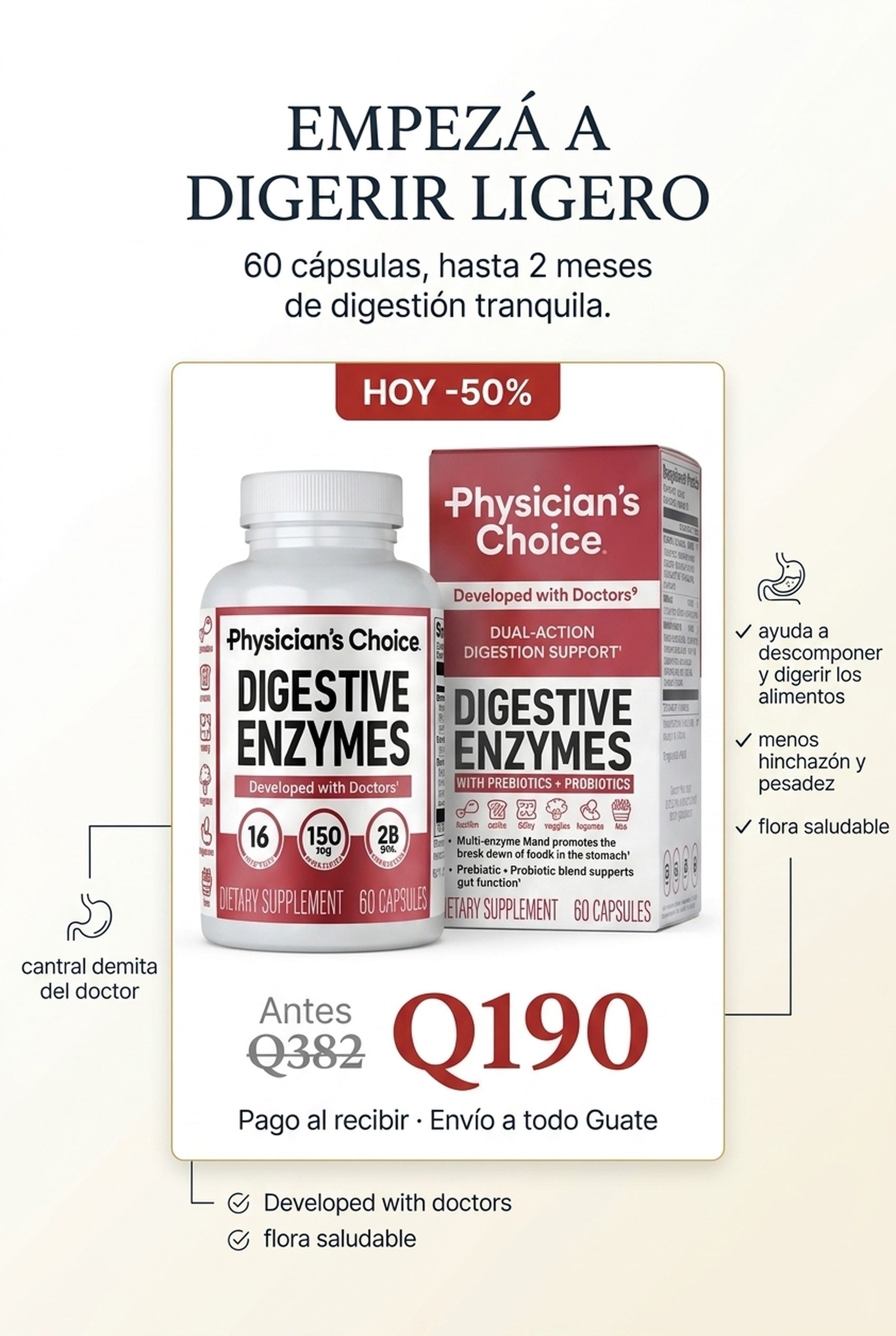 Oferta Enzimas Digestivas -50% · pago contra entrega