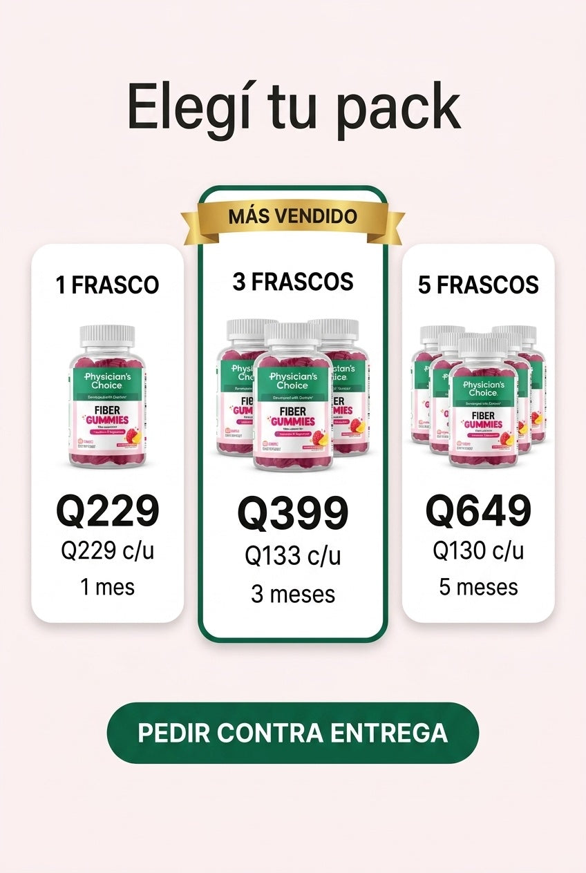 Oferta FIBER GUMMIES · 1, 3 o 5 frascos · pago contra entrega