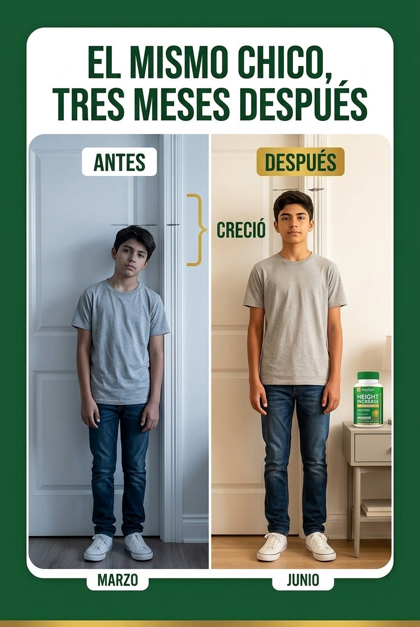 Antes y después: el mismo chico tres meses después, más alto