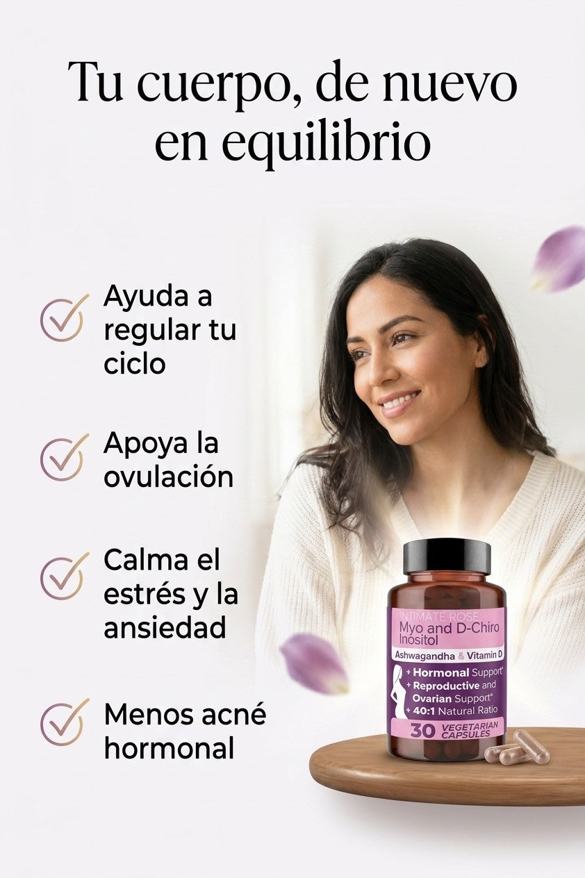 Beneficios del Inositol Rose: regula el ciclo, apoya la ovulación y calma el estrés