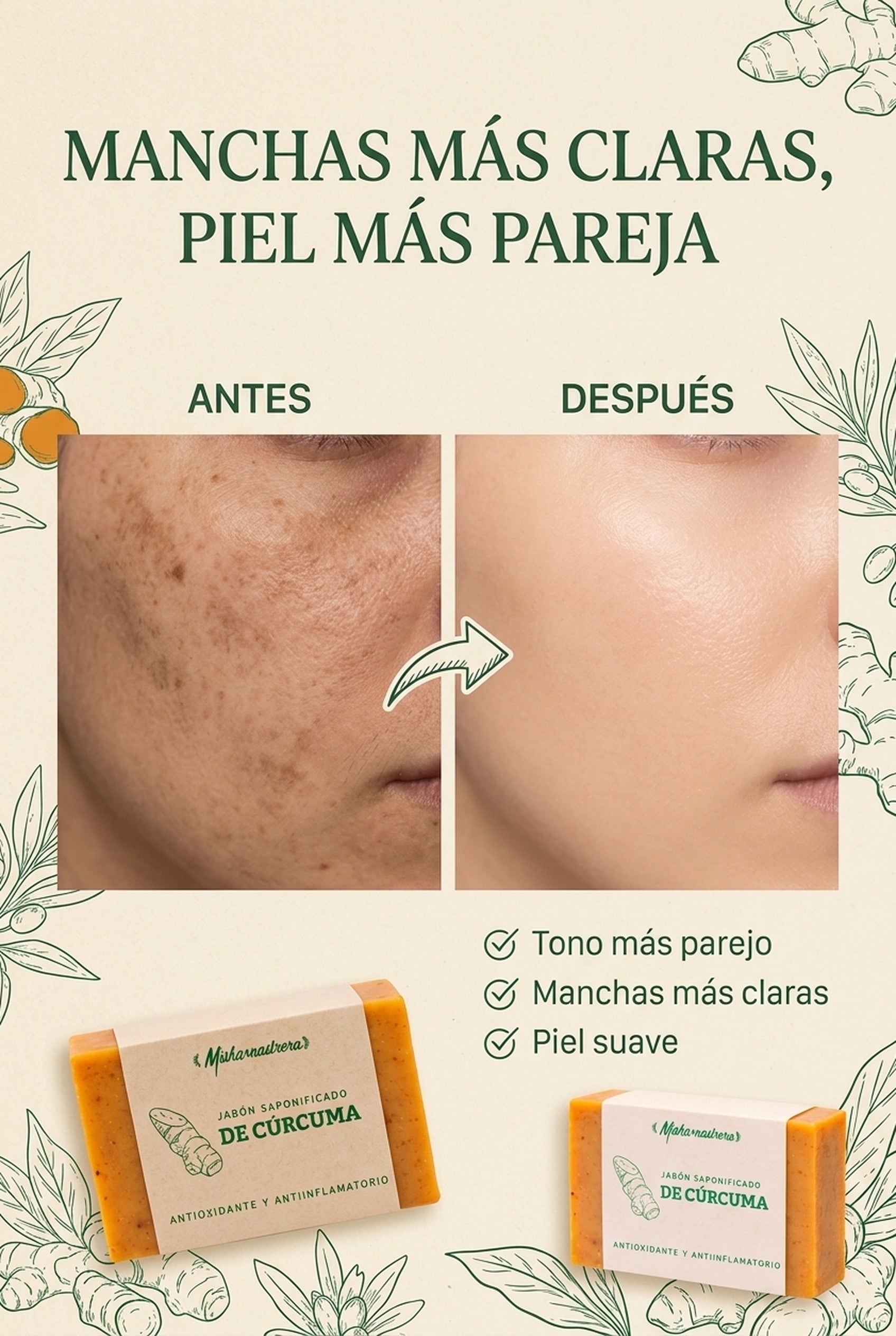 Manchas más claras, piel más pareja