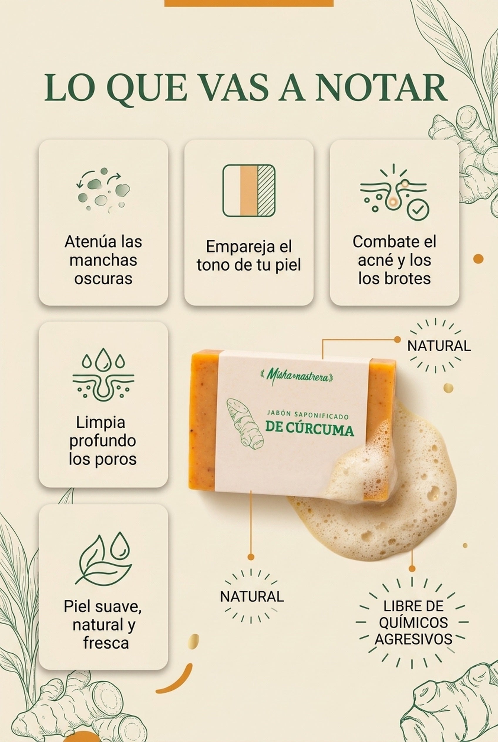 Beneficios: atenúa manchas, combate el acné, limpia profundo