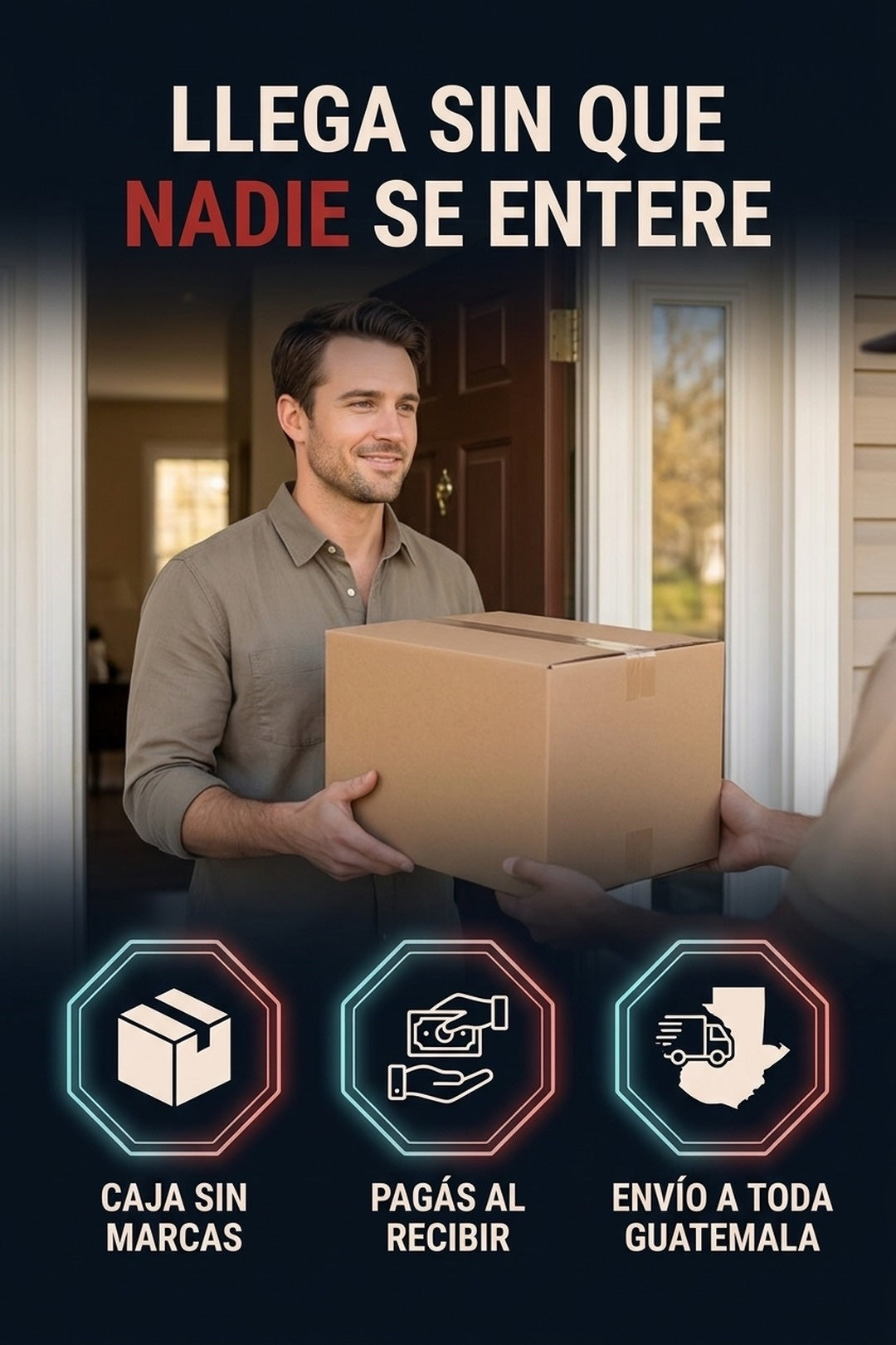 Envío discreto: llega en caja de cartón sin marcas y pagás al recibir