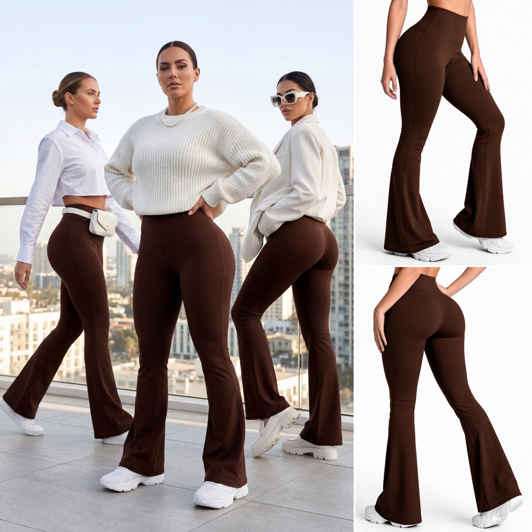 Legging campana café, look de día