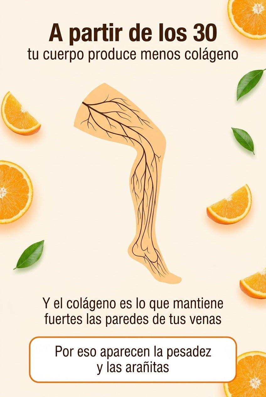 A partir de los 30 tu cuerpo produce menos colágeno para las venas