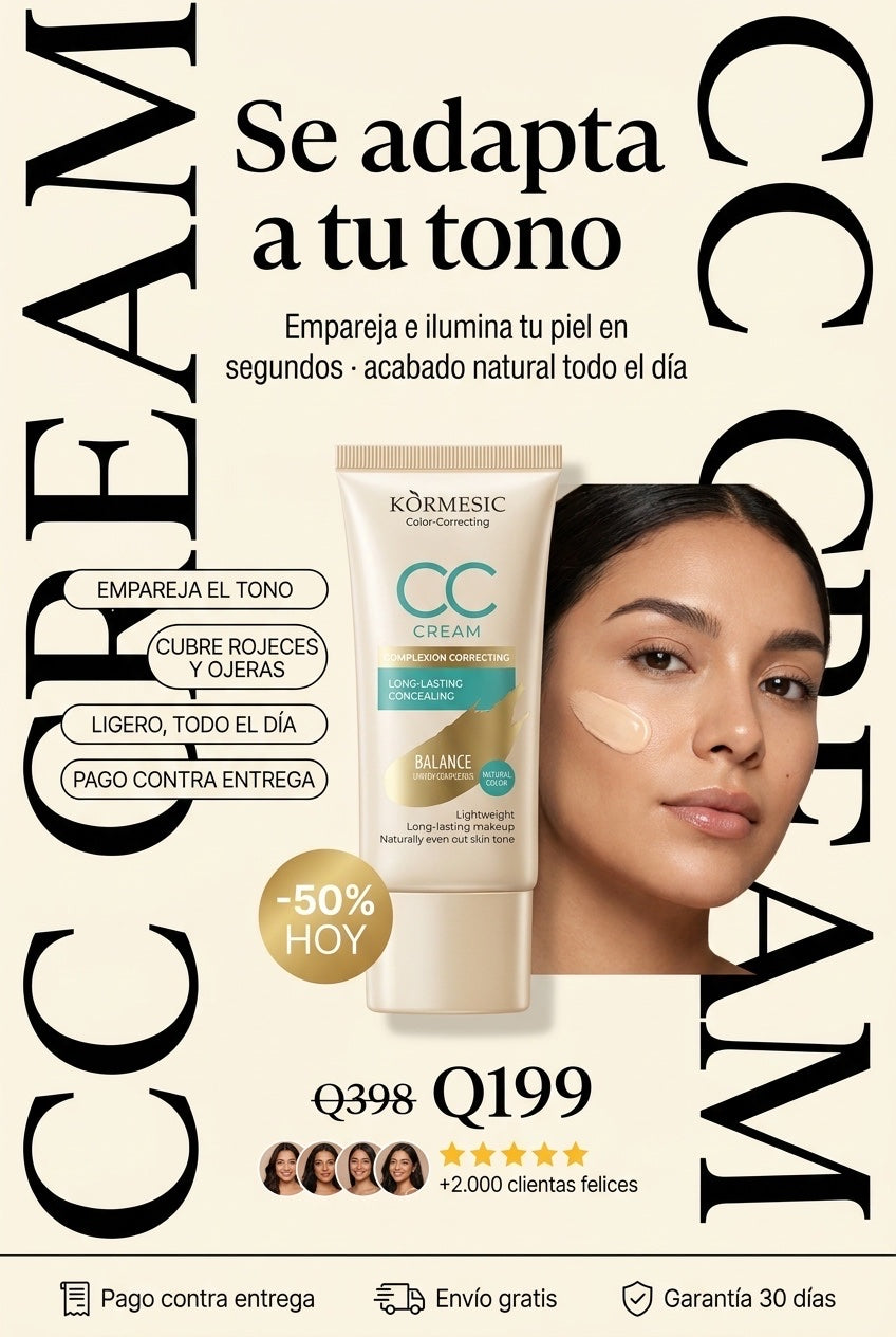 KORMESIC CC Cream · se adapta a tu tono, empareja e ilumina