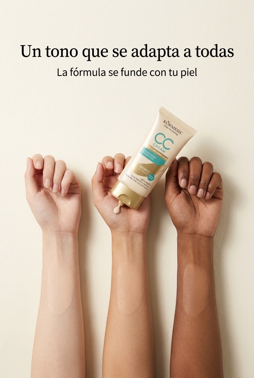 Un tono que se adapta a todas · la fórmula se funde con tu piel