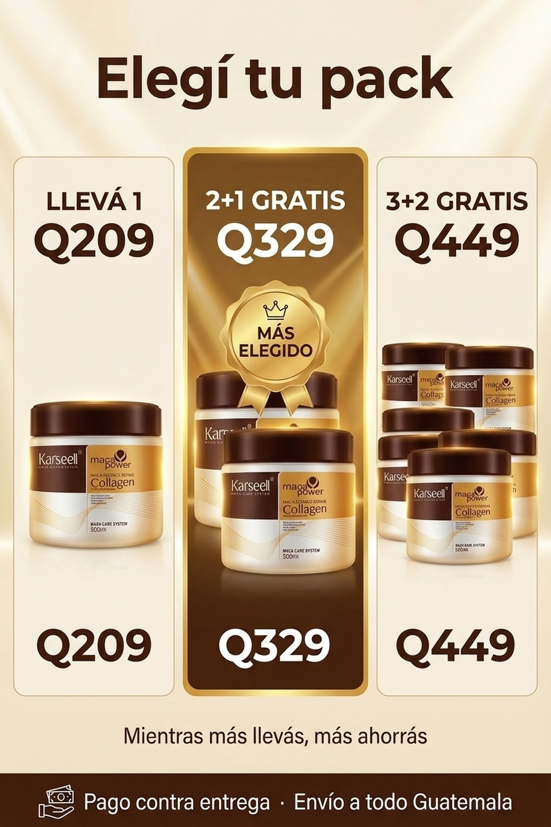 Oferta Karseell · 1, 2+1 gratis o 3+2 gratis · pago contra entrega