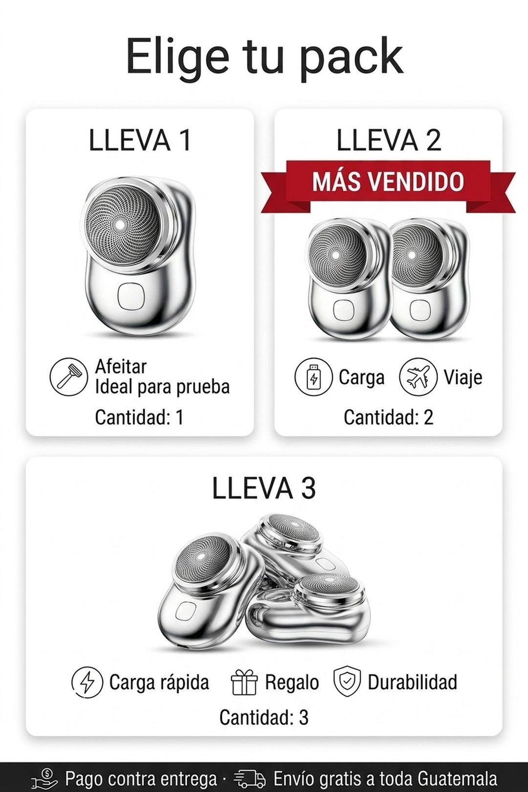 Oferta Mini Afeitadora · 1, 2 o 3 unidades, pago contra entrega