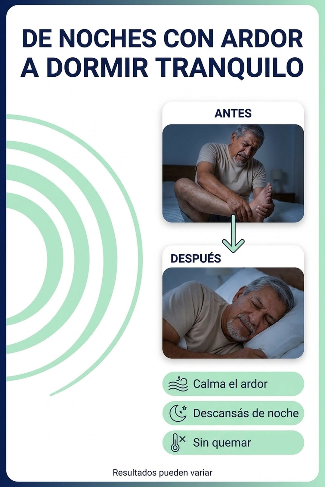 Antes y después: de noches con ardor a un descanso tranquilo